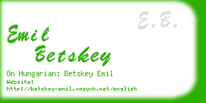 emil betskey business card